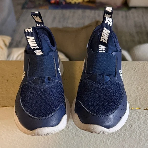 Nike Kids Navy Blue and White Slip-On Sneakers - Picture 2 of 5